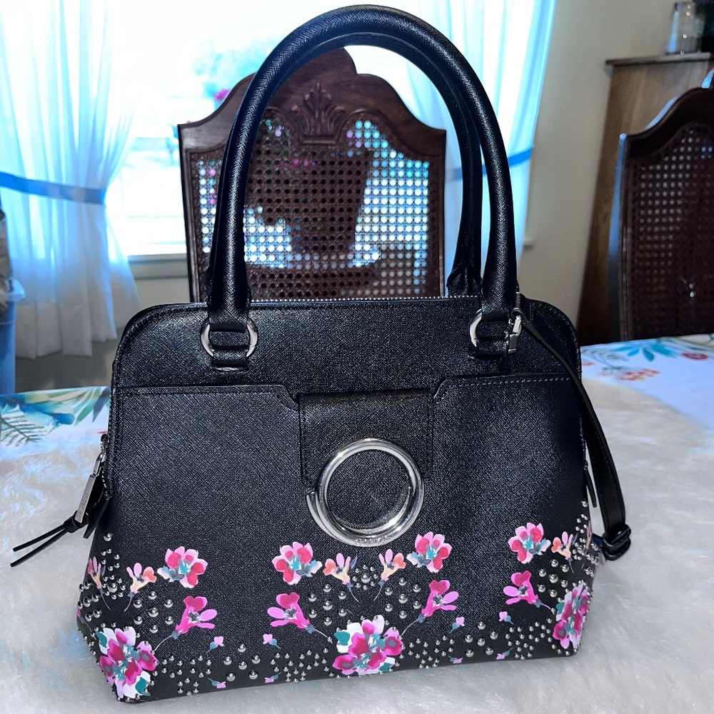 Calvin Klein STUNNING ART Purse Satchel/Crossbody Style Multiple Pockets !!!